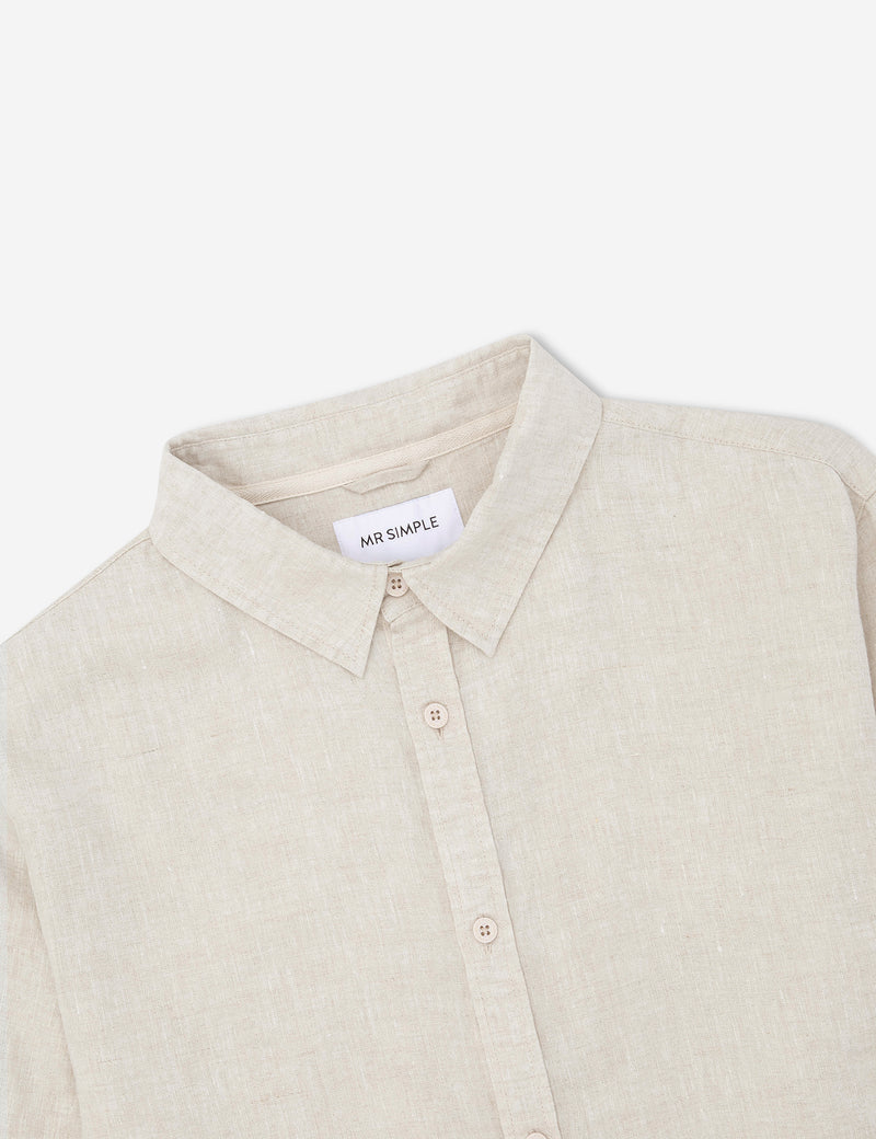 Linen Long Sleeve Shirt - Natural