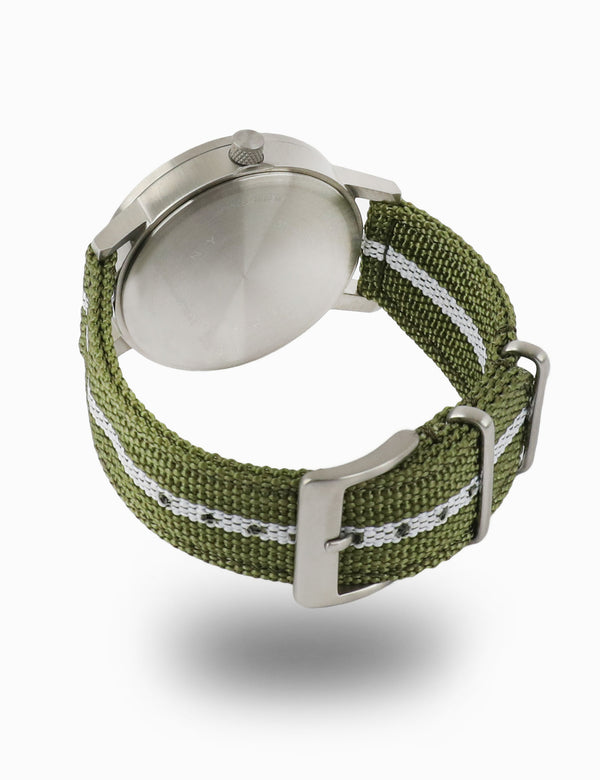 Kent 42mm Watch - Silver/Olive/Olive