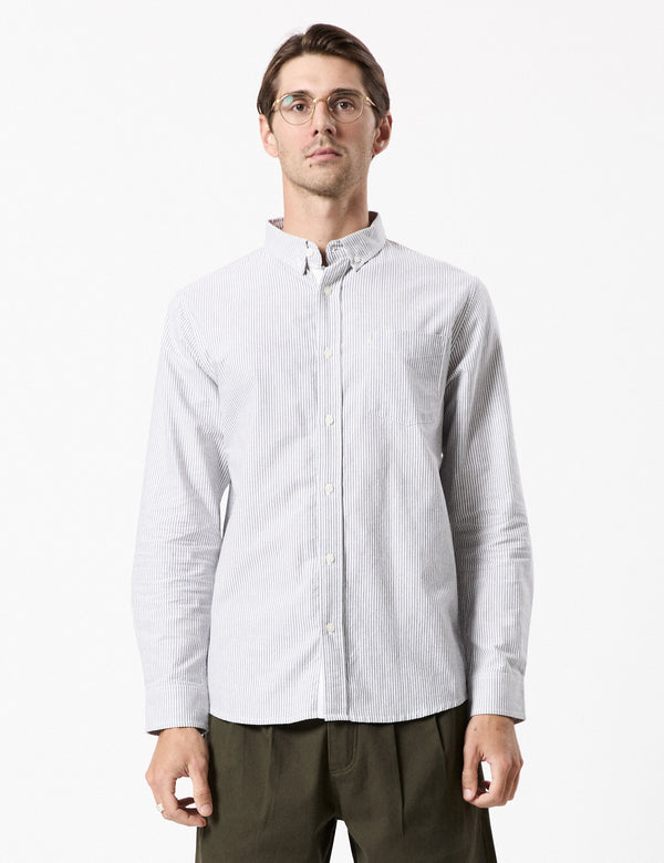 Oxford Long Sleeve Shirt - White Stripe