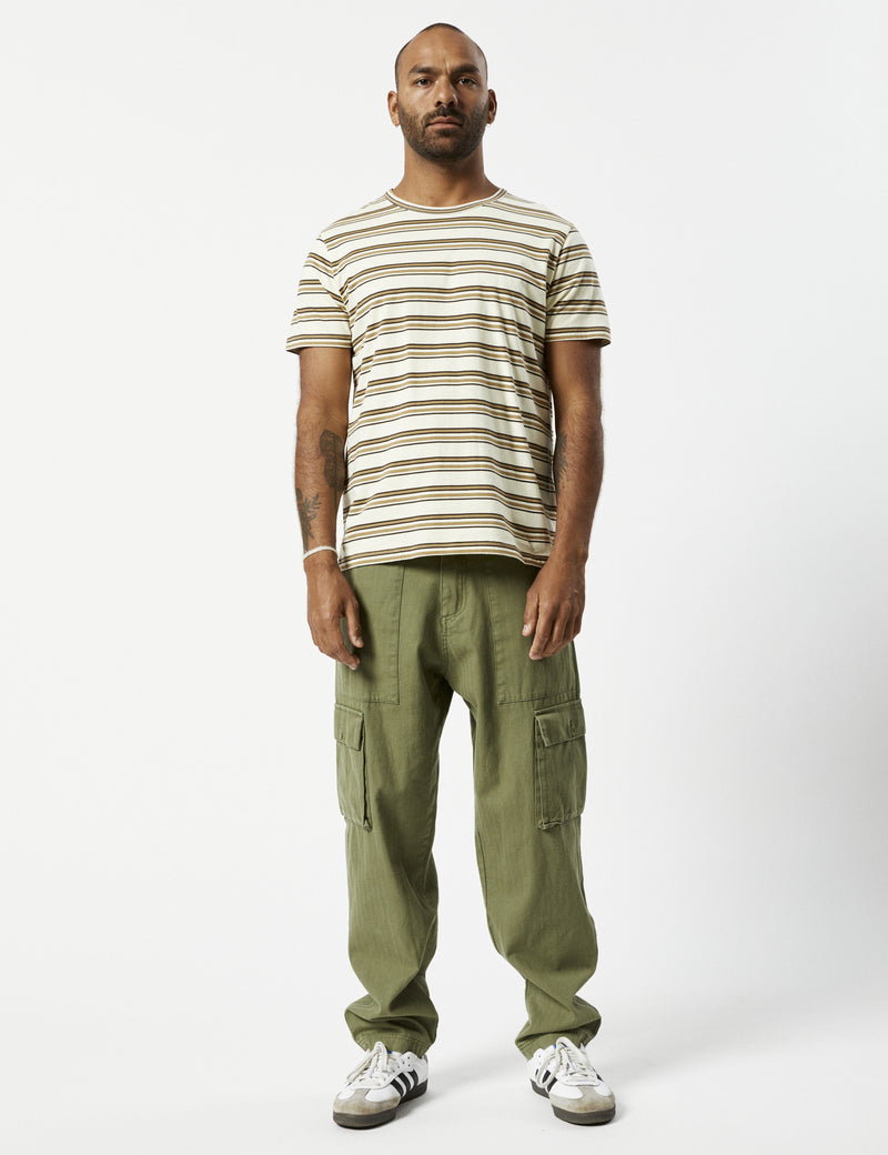 Stripe Tee - Natural Brown Stripe