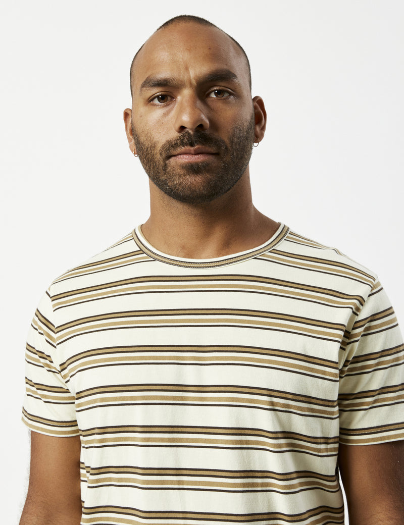 Stripe Tee - Natural Brown Stripe