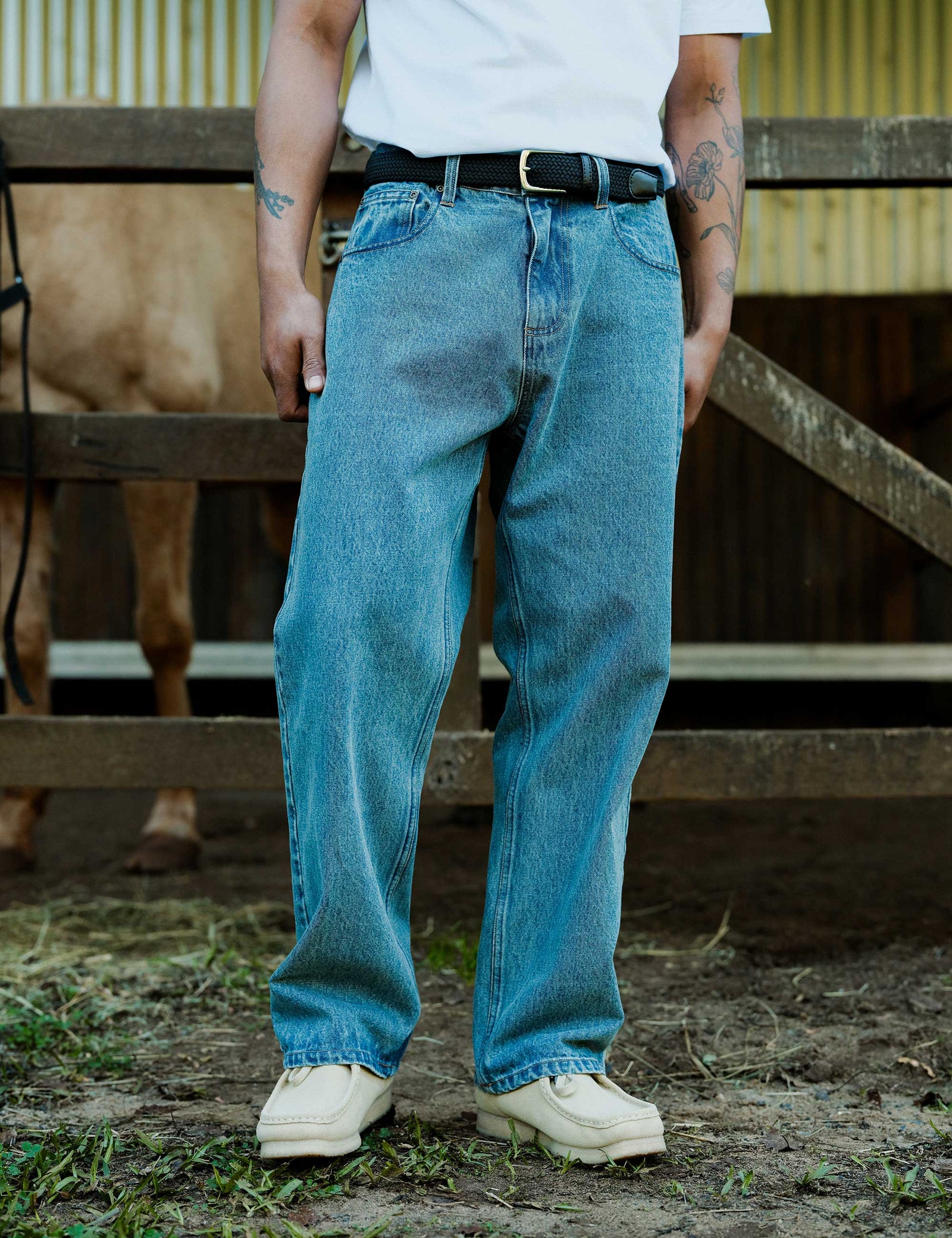 SENEE loose vintage like denim ブルー　M SENEE loose vintage like denim ブルー M - メルカリ