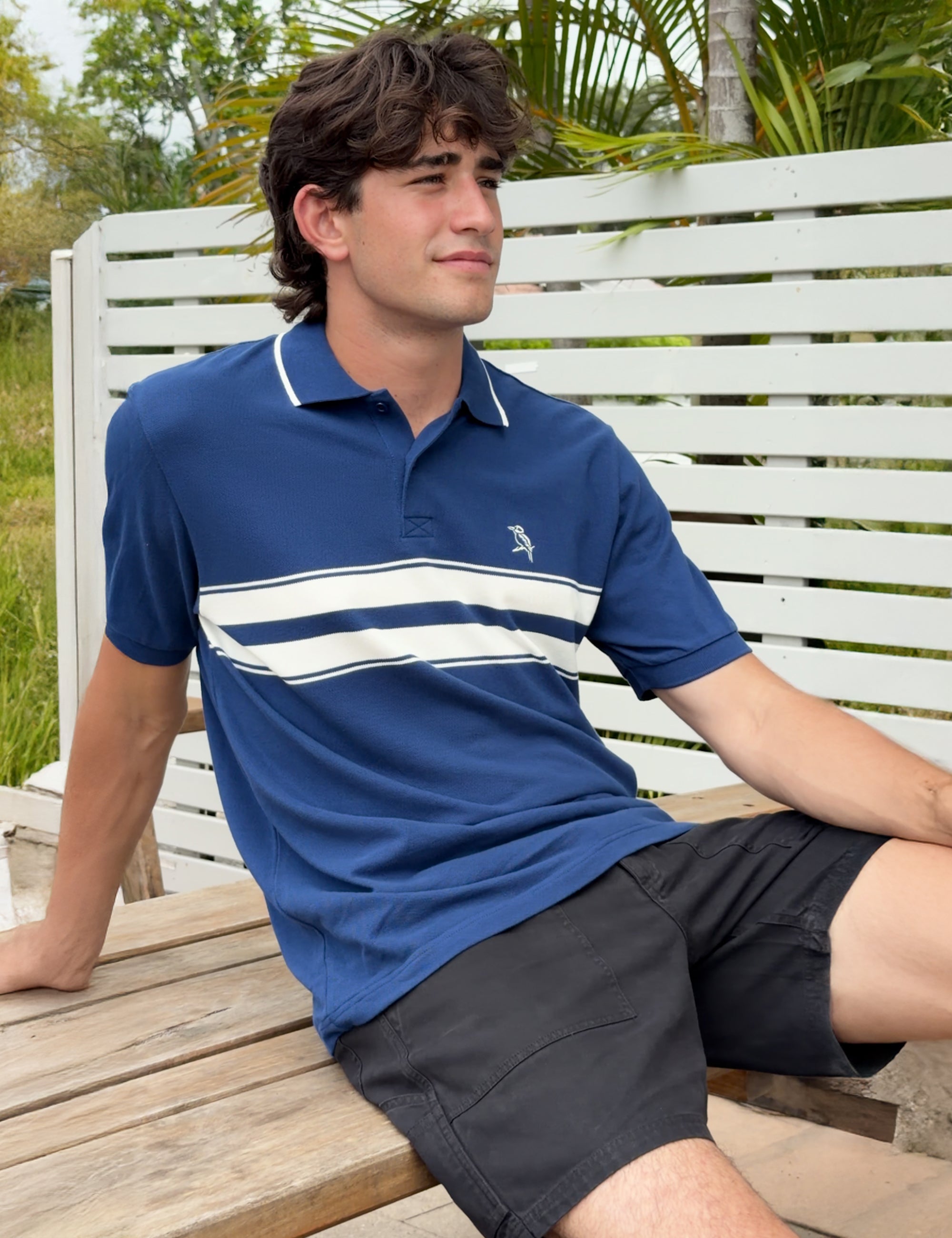 Stripe Polo - Navy Blue – Mr Simple