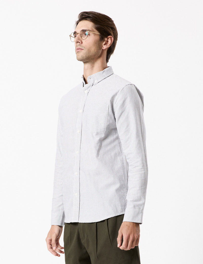 Oxford Long Sleeve Shirt - White Stripe