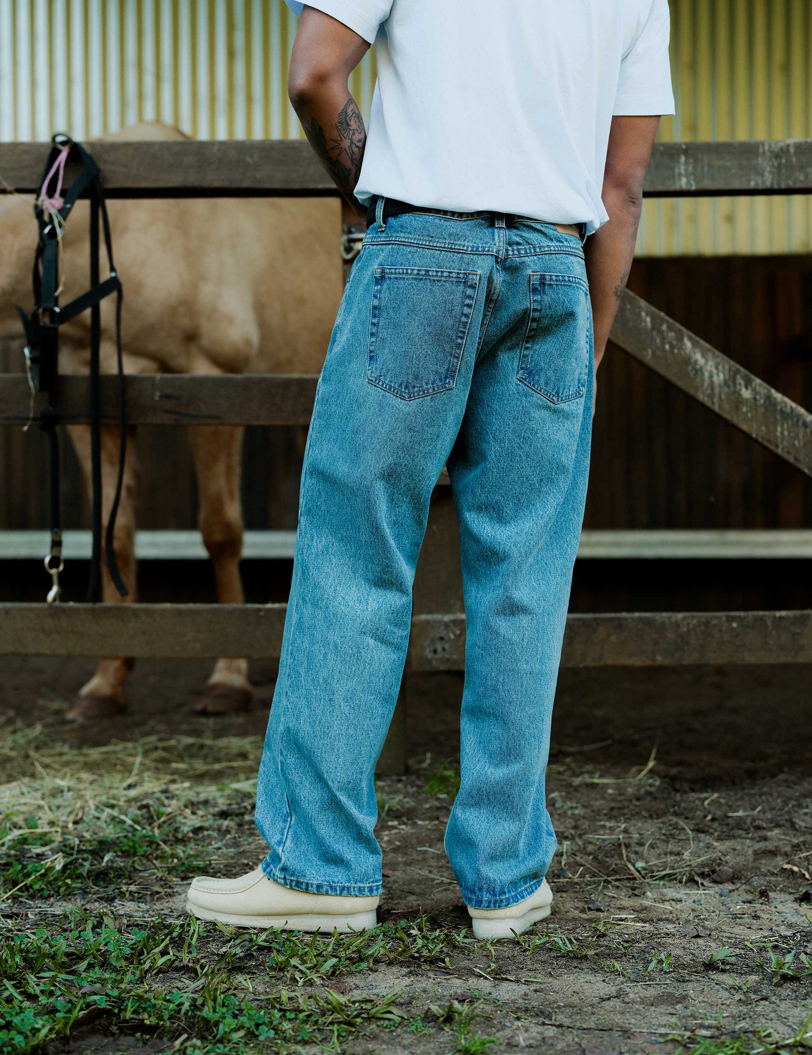 SENEE loose vintage like denim ブルー　M SENEE（セニー）の「loose vintage like denim（ルーズビンテージ