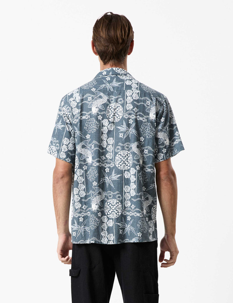 Koi Bowler Shirt - Indigo