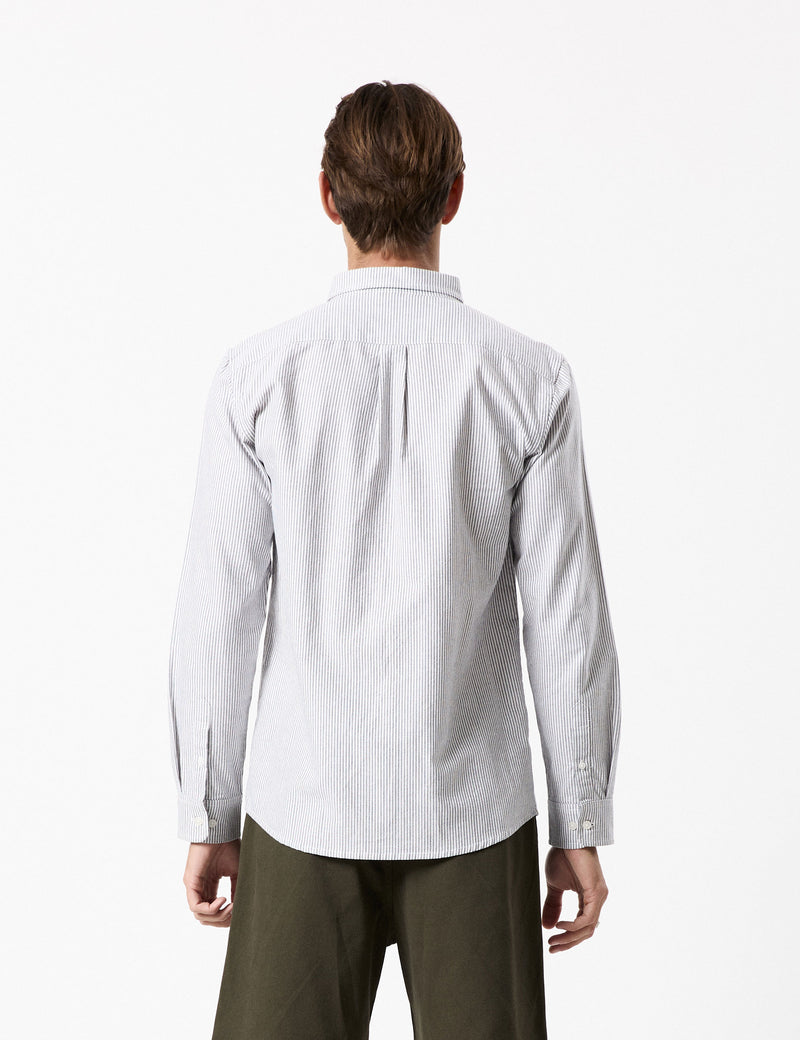 Oxford Long Sleeve Shirt - White Stripe