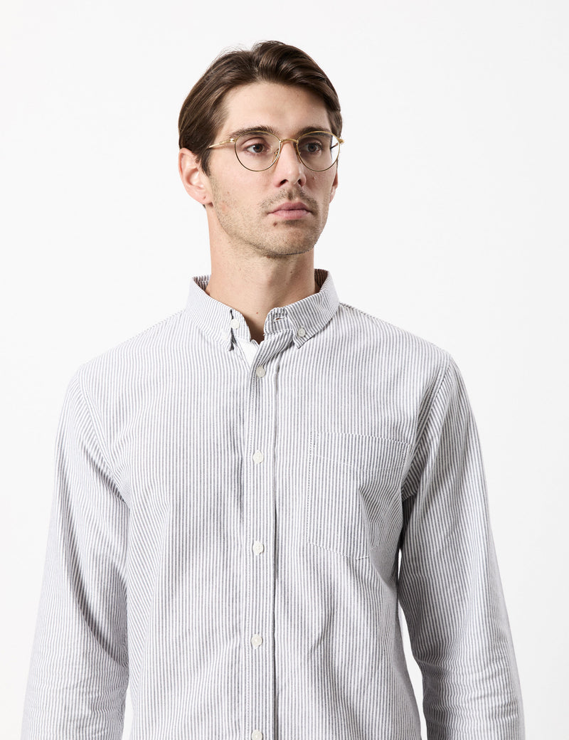 Oxford Long Sleeve Shirt - White Stripe