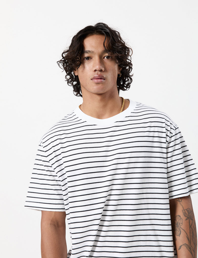 Vanders Breton Stripe Tee - Black White