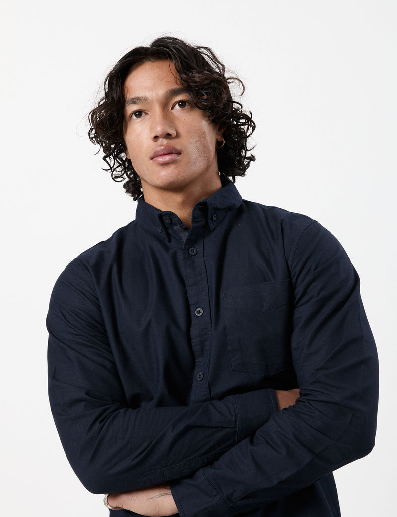 Oxford Long Sleeve Shirt - Navy