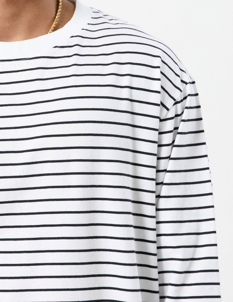 Vanders Longsleeve Breton Stripe Tee - Black White