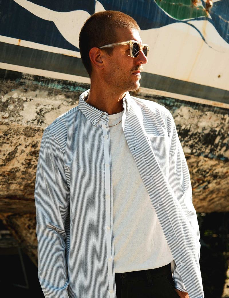 Oxford Long Sleeve Shirt - White Stripe