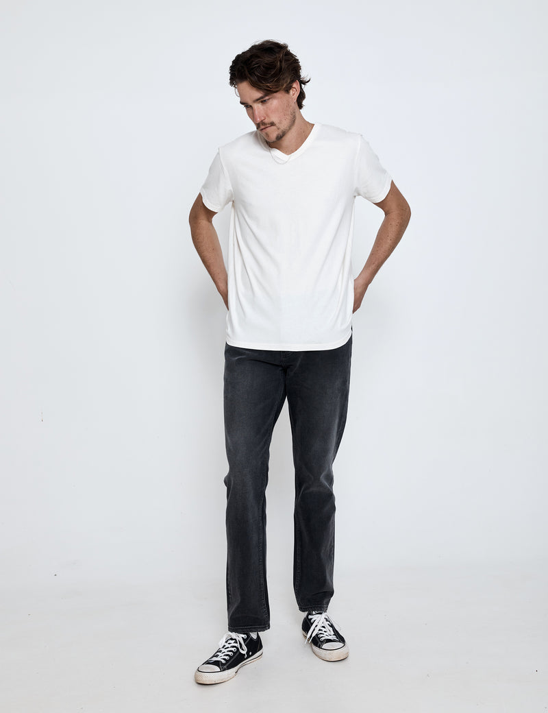 Hemp V Neck Tee - White