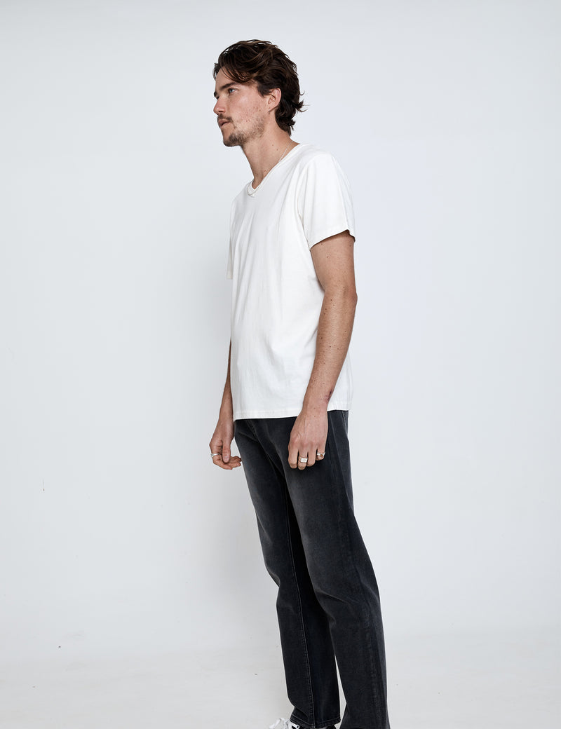 Hemp V Neck Tee - White