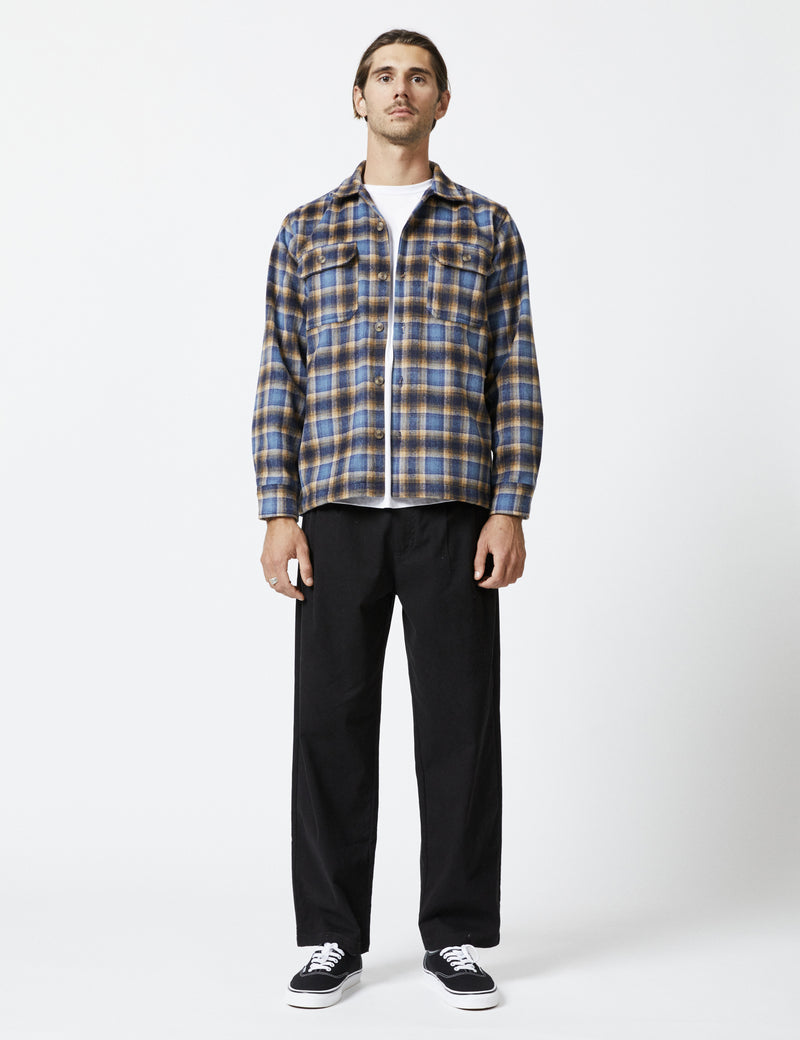 Nomad Overshirt Heavy Flannel - Blue/Brown