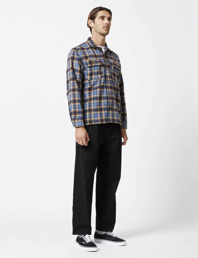 Nomad Overshirt Heavy Flannel - Blue/Brown