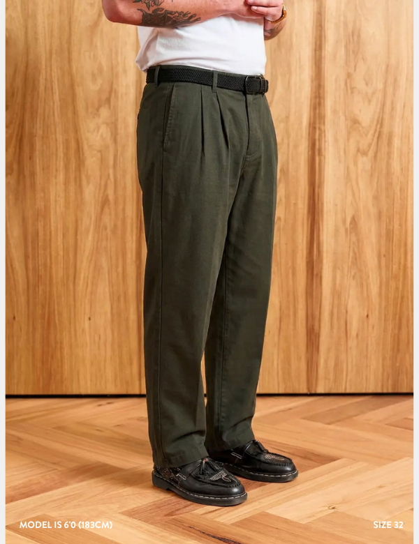 Brooklyn Pleated Pant - Dark Green – Mr Simple