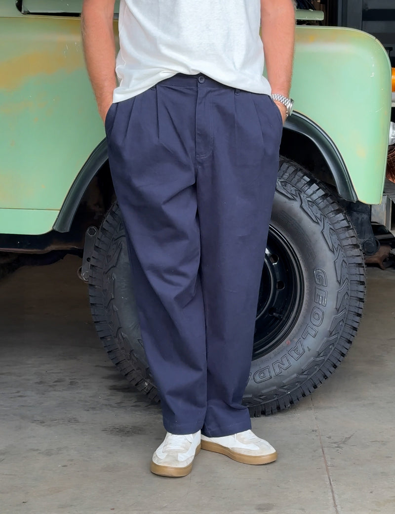 Brooklyn Pleated Pant - Navy – Mr Simple