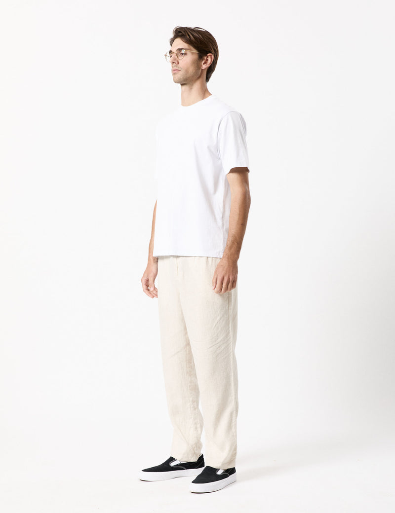 Brooklyn Linen Pleated Pant - Natural