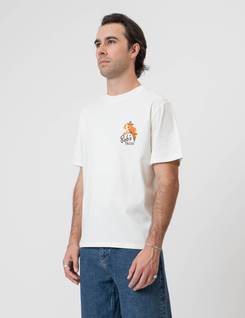 Heavy Weight Tee - Bobs Tacos Vintage White
