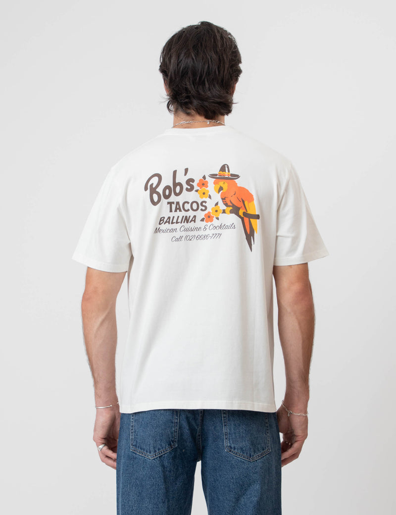 Heavy Weight Tee - Bobs Tacos Vintage White