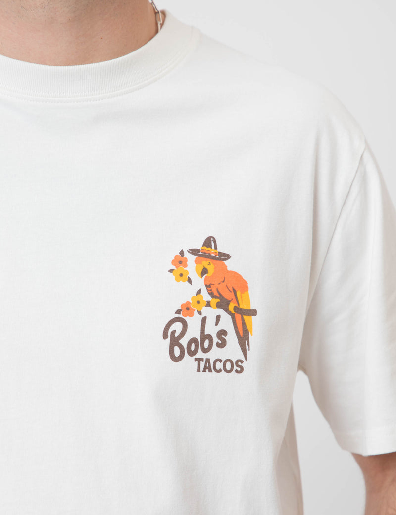 Heavy Weight Tee - Bobs Tacos Vintage White
