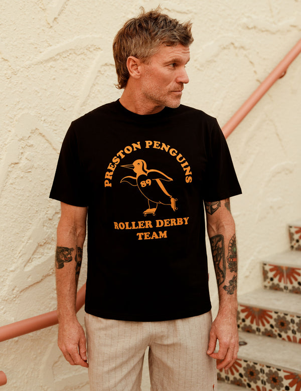 Heavy Weight Print Tee - Preston Penguins Black