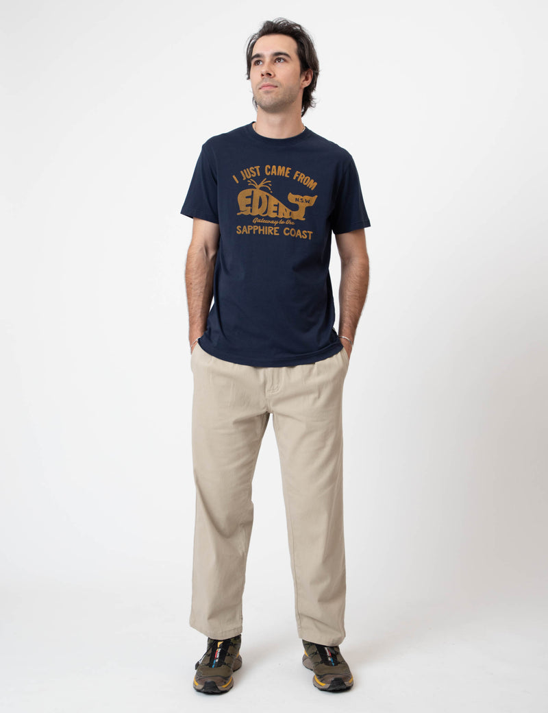 Reginald Organic Print Tee - Eden Navy