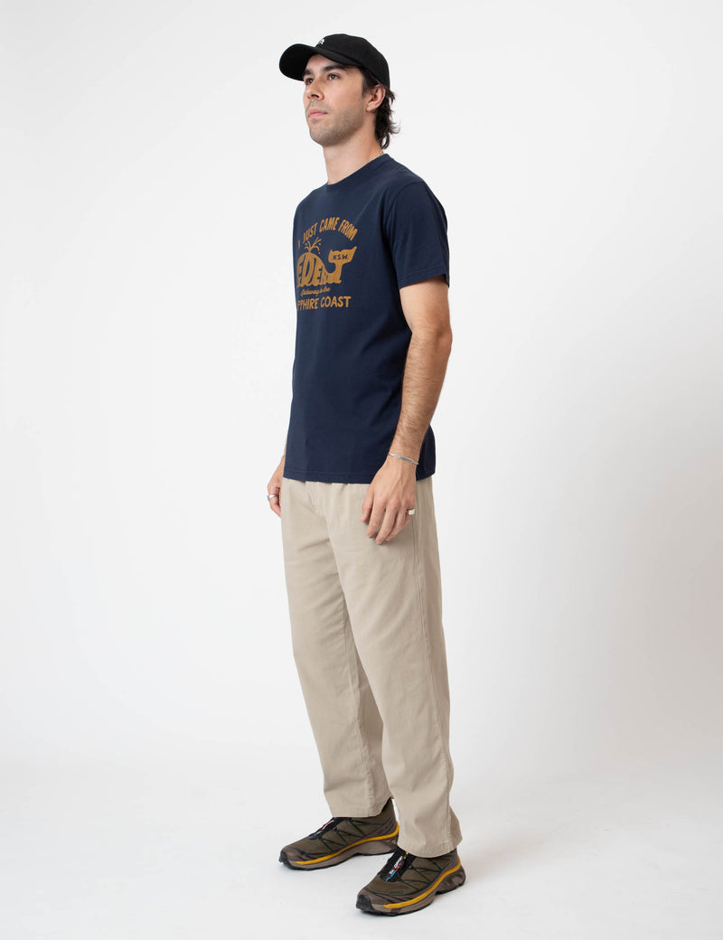 Reginald Organic Print Tee - Eden Navy