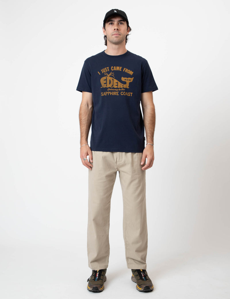 Reginald Organic Print Tee - Eden Navy