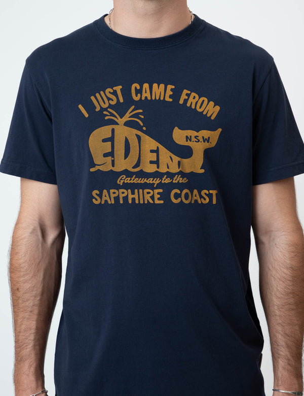 Reginald Organic Print Tee - Eden Navy