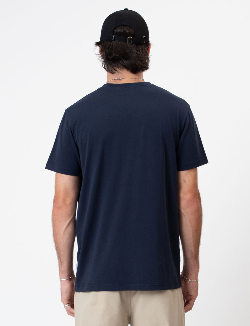 Reginald Organic Print Tee - Eden Navy