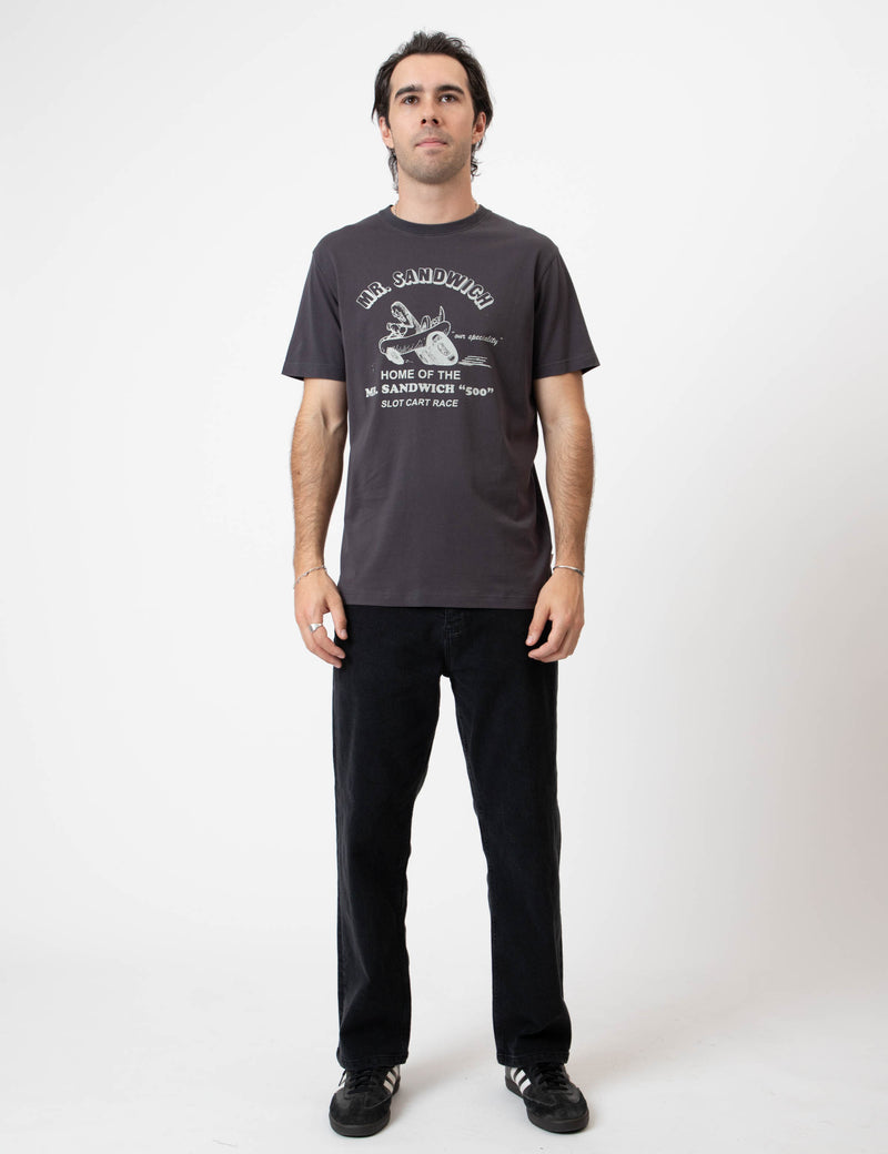 Reginald Organic Print Tee - Mr Sandwich Vintage Black