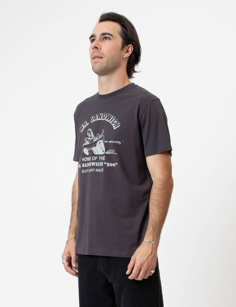 Reginald Organic Print Tee - Mr Sandwich Vintage Black