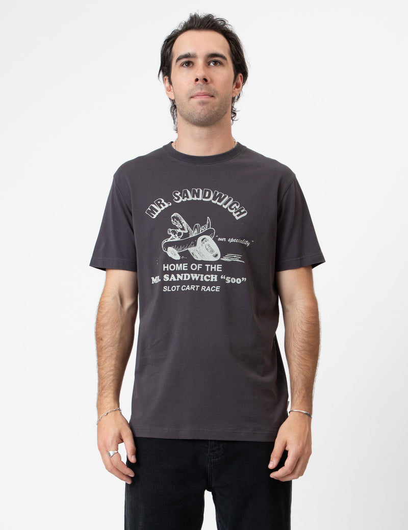 Reginald Organic Print Tee - Mr Sandwich Vintage Black