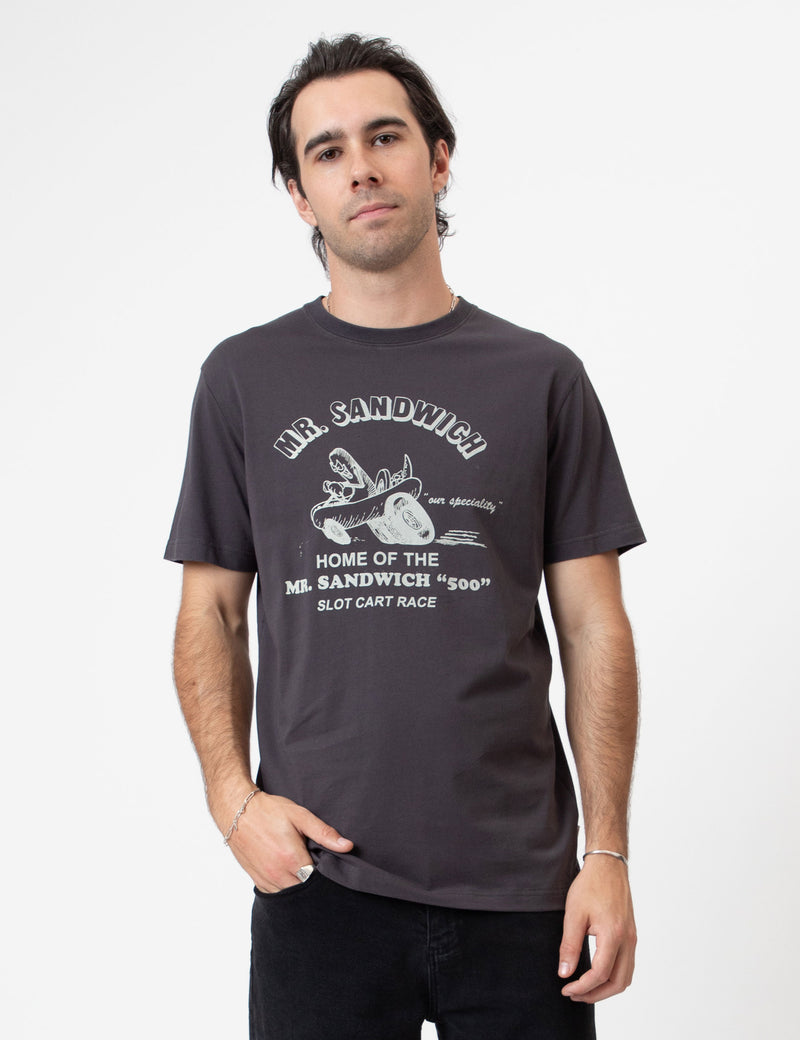 Reginald Organic Print Tee - Mr Sandwich Vintage Black