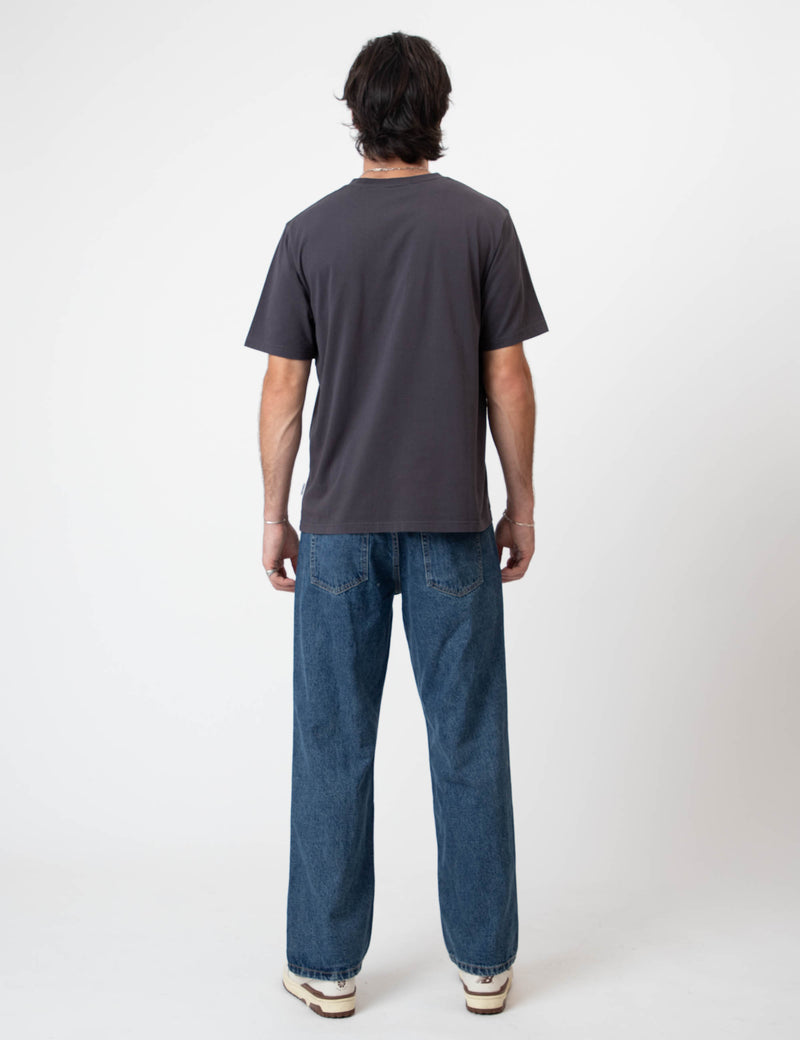 Reginald Organic Print Tee - Sun Valley Vintage Black