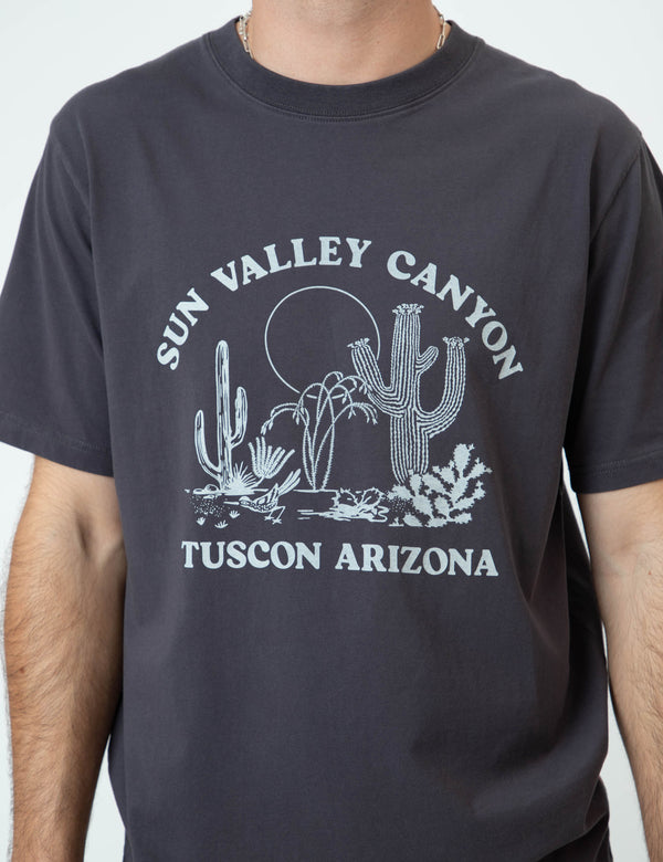 Reginald Organic Print Tee - Sun Valley Vintage Black