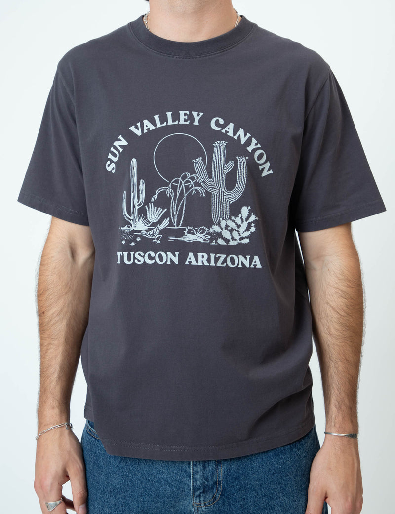 Reginald Organic Print Tee - Sun Valley Vintage Black