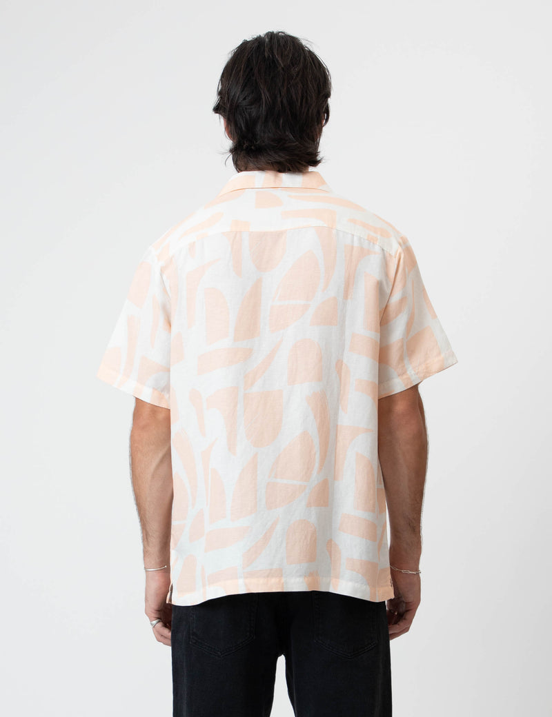Cuban Short Sleeve Shirt -  Raybeam Snow Peach