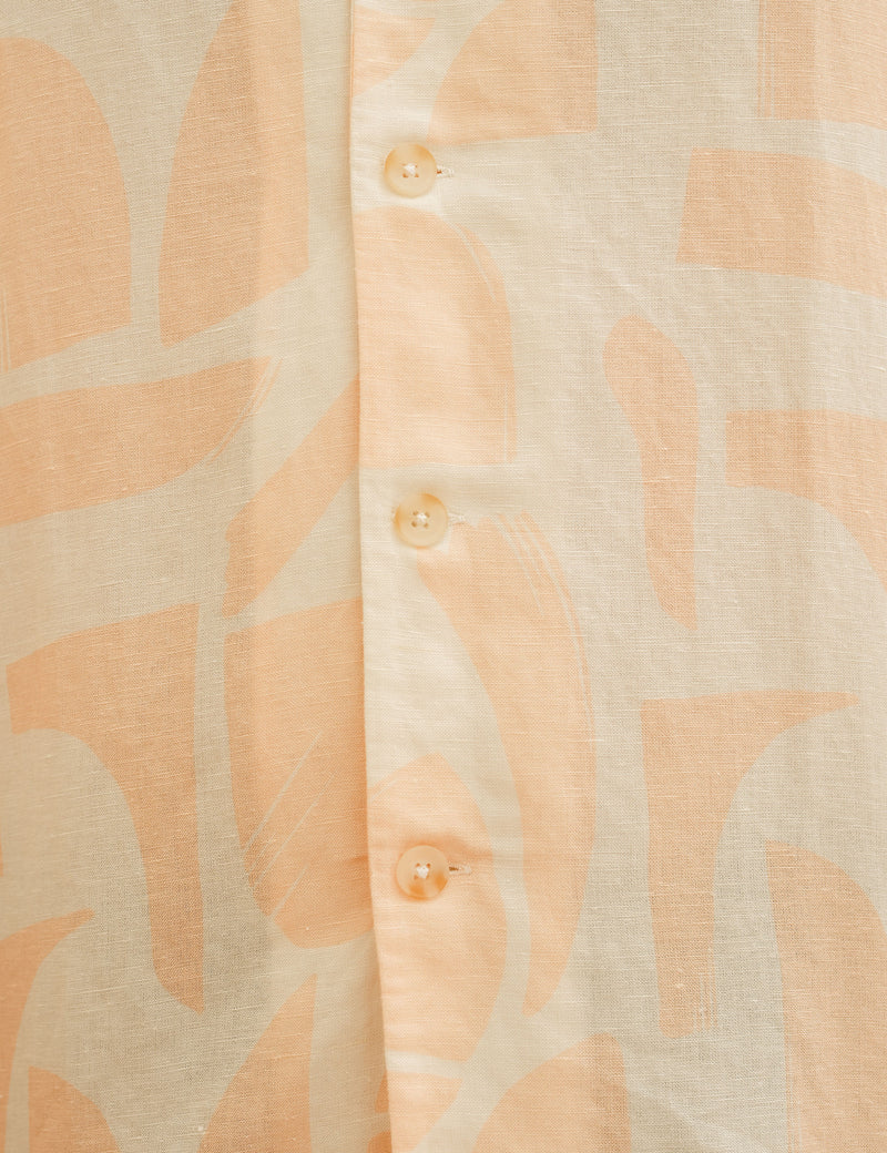 Cuban Short Sleeve Shirt -  Raybeam Snow Peach