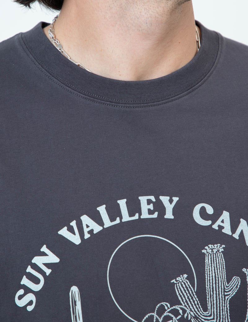 Reginald Organic Print Tee - Sun Valley Vintage Black