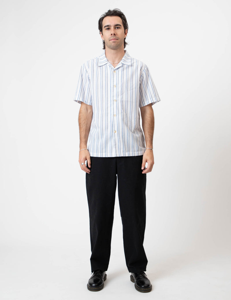 Cuban Short Sleeve Shirt - Palm Beach Seersucker