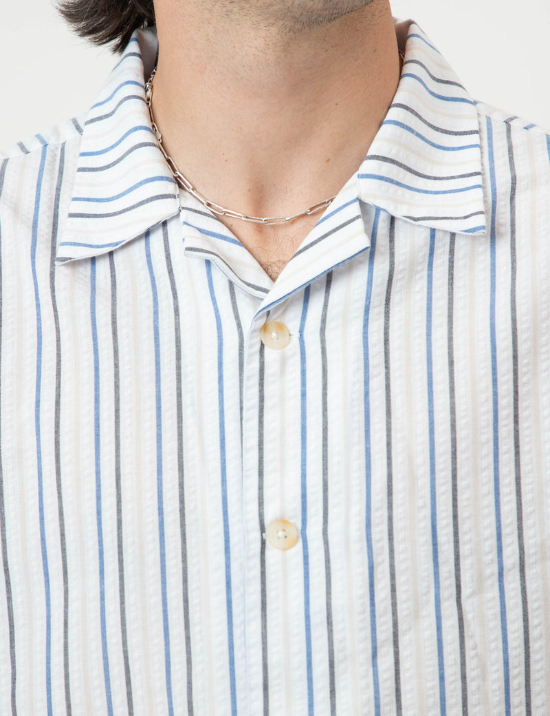 Cuban Short Sleeve Shirt - Palm Beach Seersucker