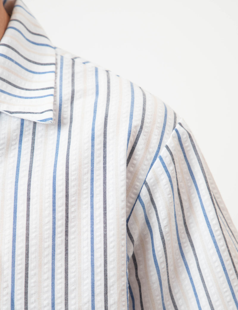 Cuban Short Sleeve Shirt - Palm Beach Seersucker