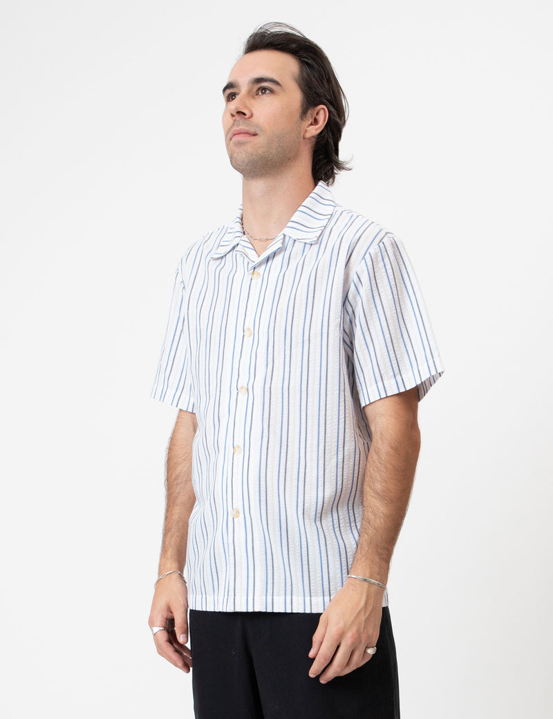 Cuban Short Sleeve Shirt - Palm Beach Seersucker