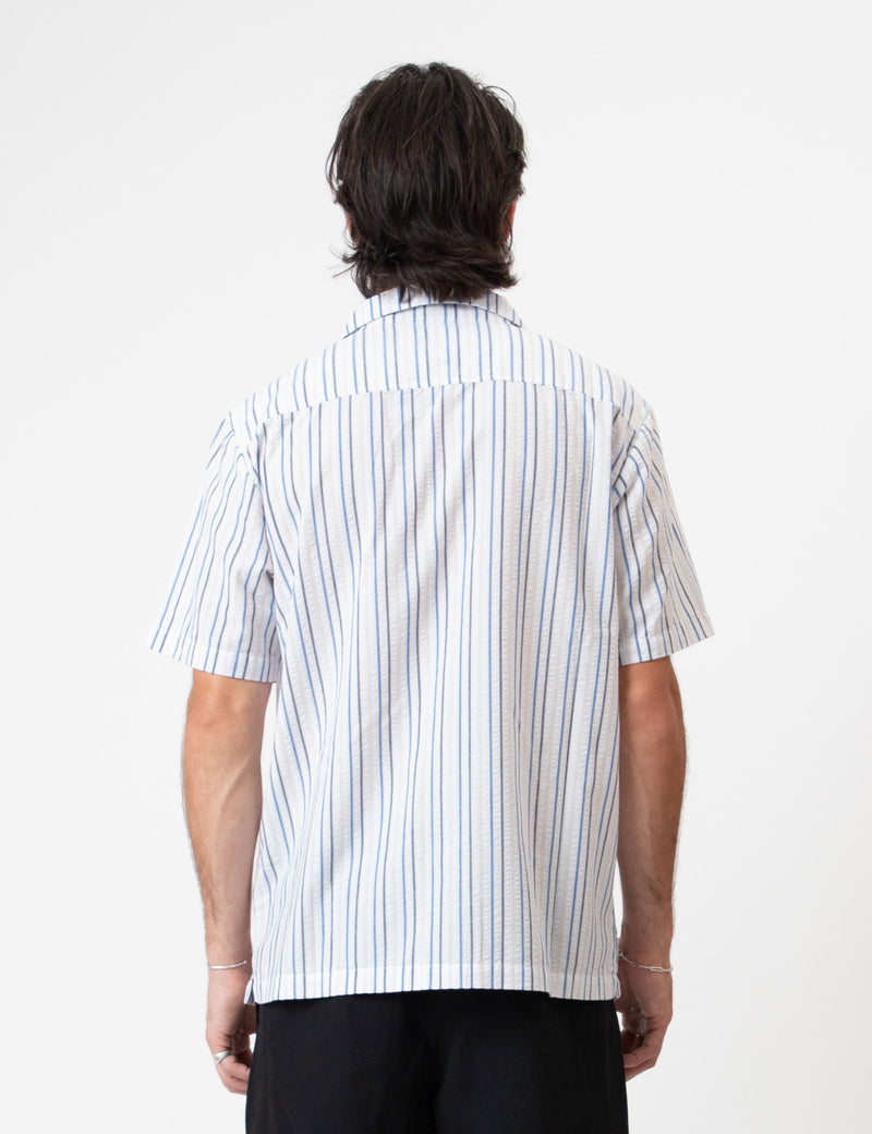 Cuban Short Sleeve Shirt - Palm Beach Seersucker