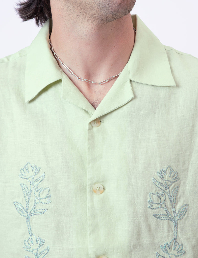 Cuban Short Sleeve Shirt -  Fog Green Rover