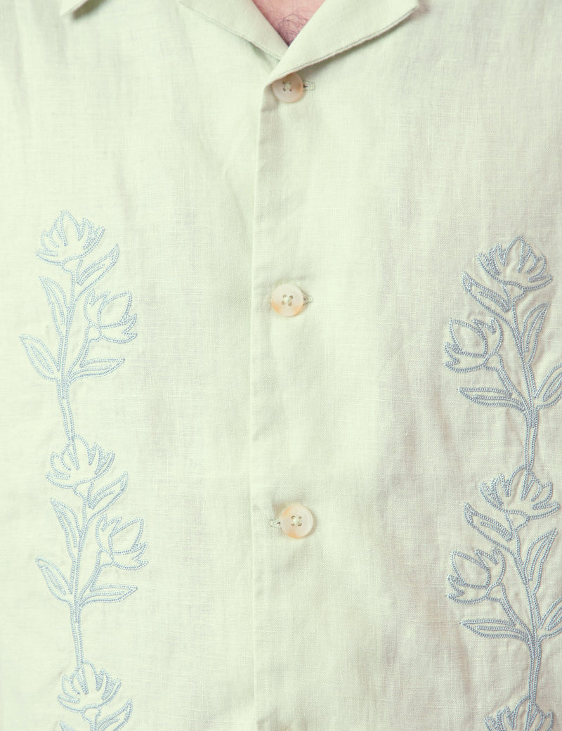 Cuban Short Sleeve Shirt -  Fog Green Rover