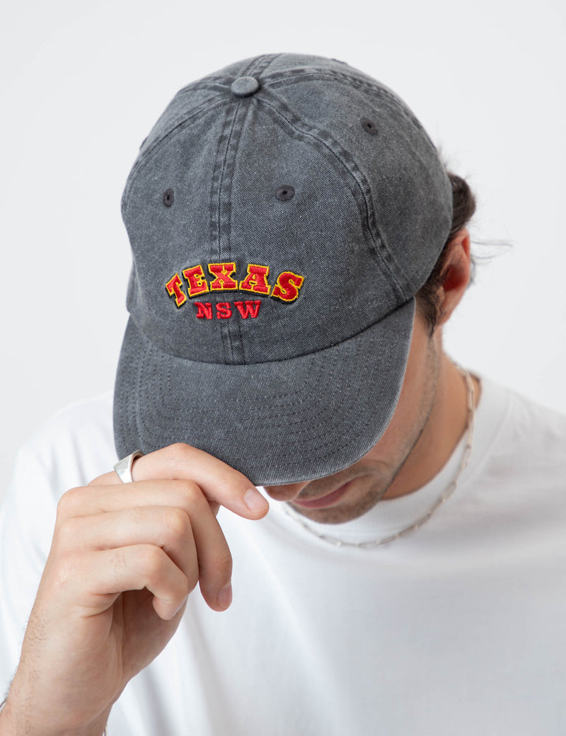 6 Panel Dad Cap - Texas NSW Vintage Black